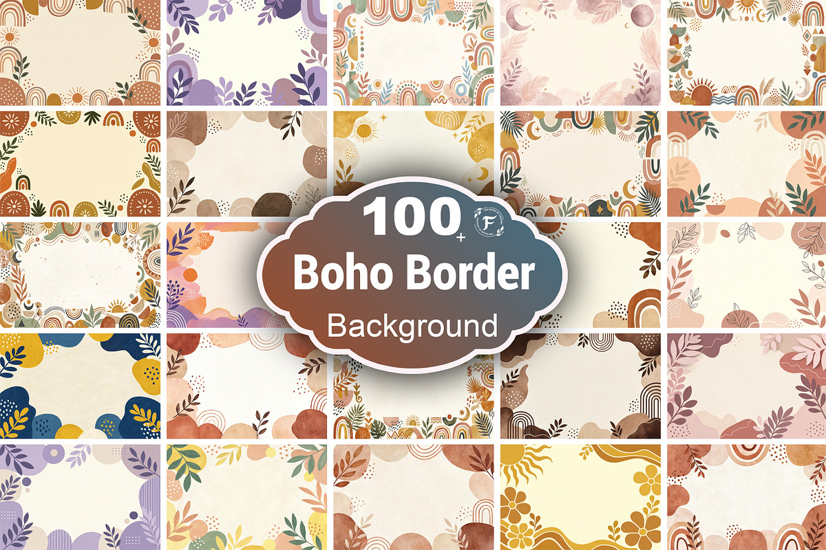 Boho Borders Bundle, a Background Graphic by Forhadx5 (Photo 1 of 9)
