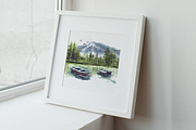 Watercolor Pine Trees & Lake, an Illustration by Yorda Studio (Thumbnail 11 of 13)
