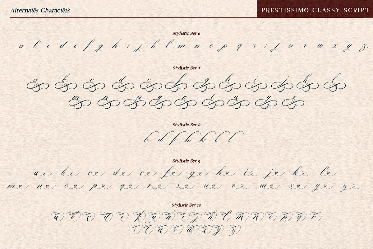 Prestissimo Classy (20% 0FF), a Script Font by Burntilldead (Photo 19 of 23)