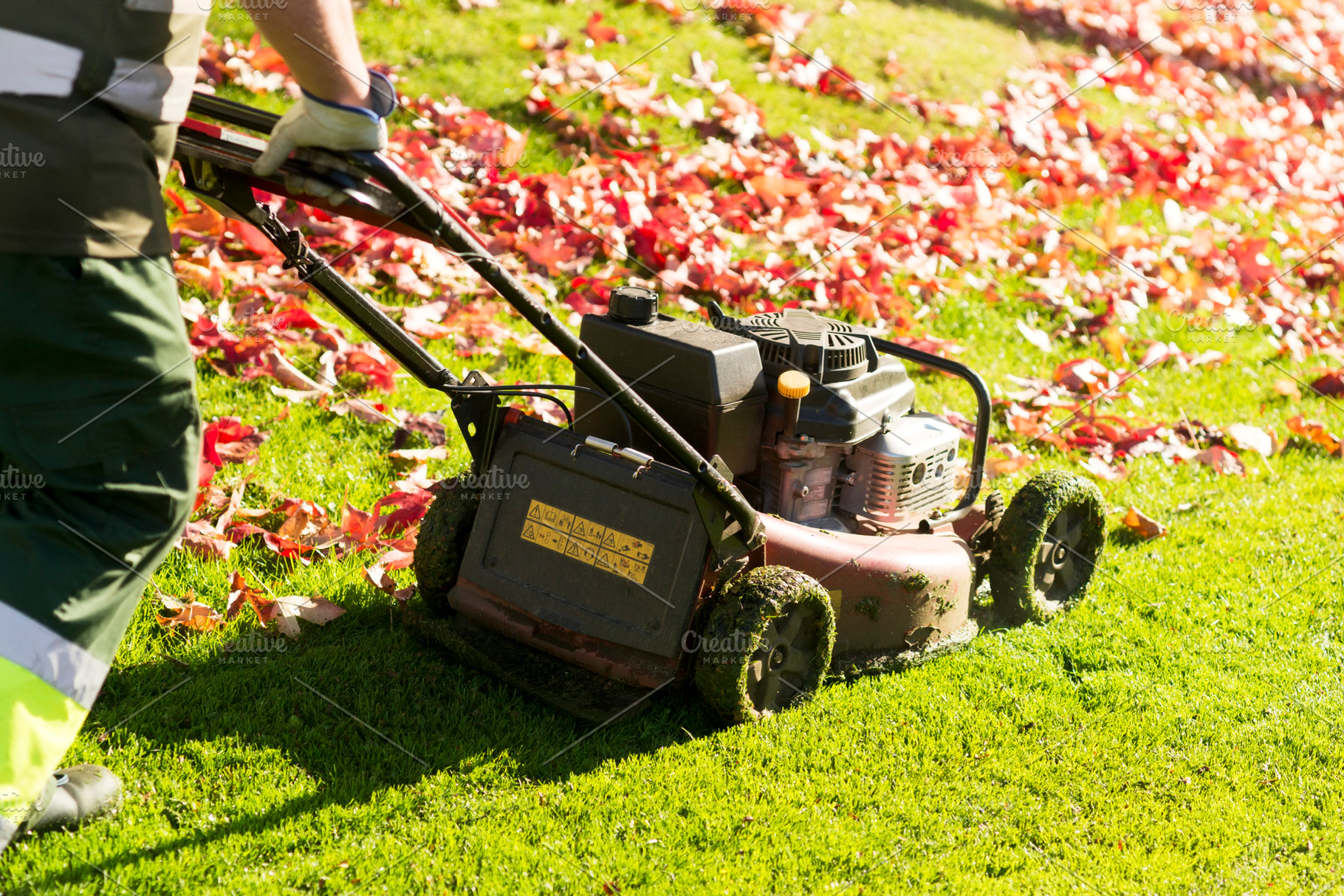 Lawn mower gardener featuring grass, lawn, and mowing, an Industrial Photo by Genaro Diaz photographs