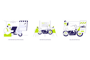 Motorcycle custom shop abstract, a Transportation Illustration by Visual Generation