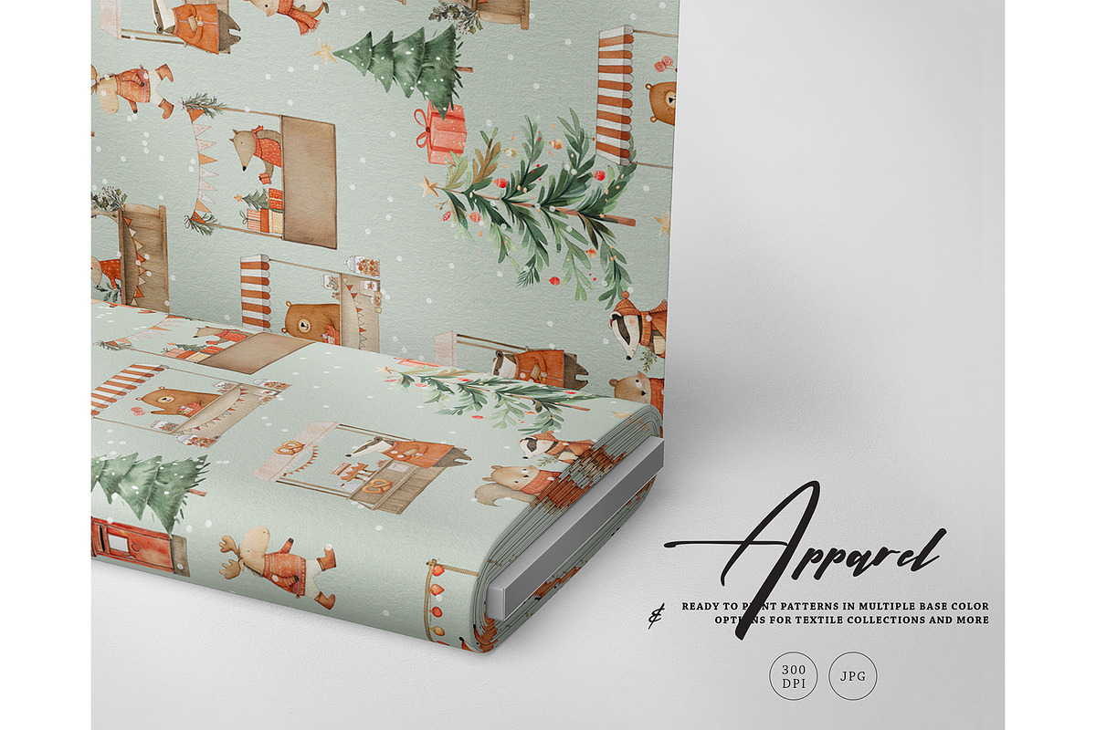 Winter market Christmas pattern, a Texture Graphic by Milatoo (Photo 4 of 6)