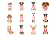 Watercolor Knitting Dog Clipart PNG, an Illustration by SinaCreation (Thumbnail 2 of 7)