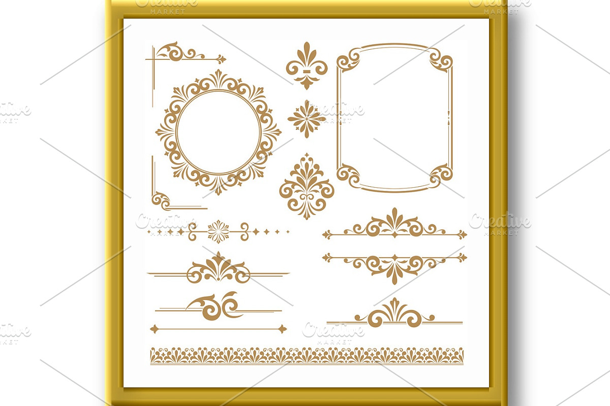 Vintage vector Set. Floral elements, a Decorative Illustration by RODINA (Photo 2 of 3)