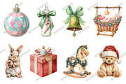 Baby's 1st Christmas Festive Clipart, a Graphic by designcity5 (Thumbnail 2 of 5)
