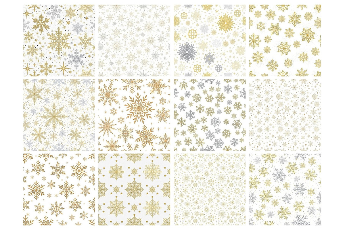 Golden and Silver Winter Seamless, an Illustration by Mashimara (Photo 2 of 5)