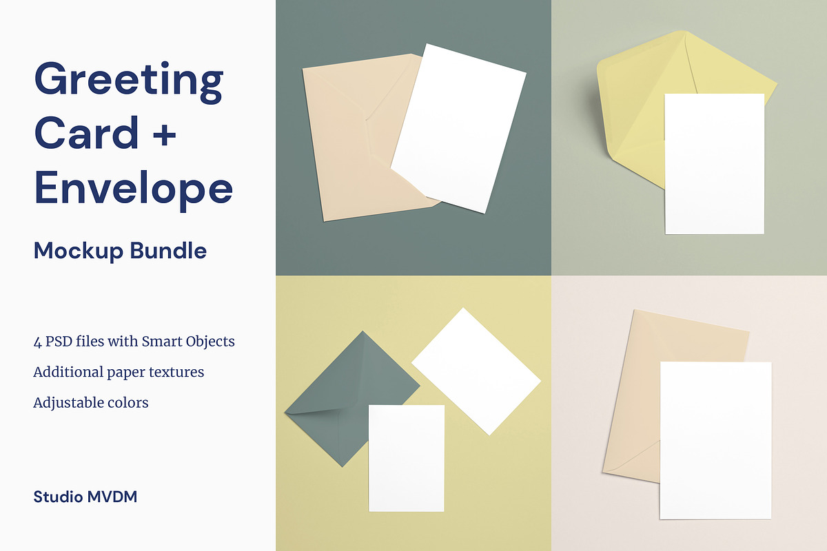 Greeting Card Envelope Mockup Bundle, a Product Mockup by Studio MVDM (Photo 1 of 8)