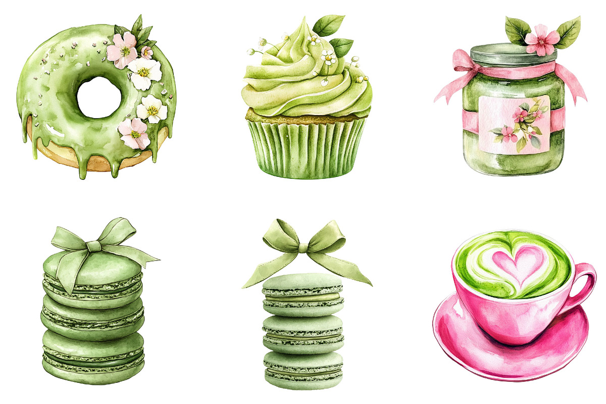 Matcha Lover Clipart PNG, an Illustration by Designking (Photo 3 of 5)