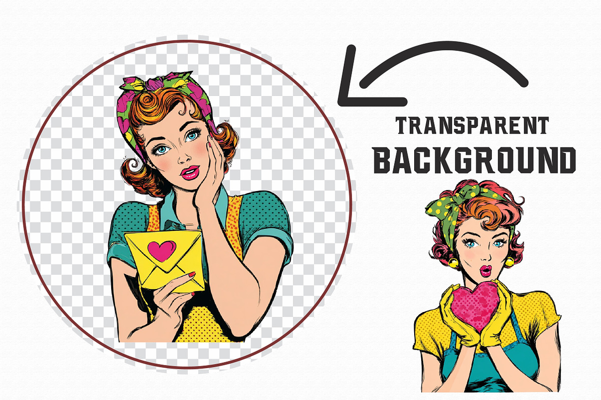 Valentine Pop-Art Girl Clipart, an Illustration by Libby Wishes (Photo 4 of 5)