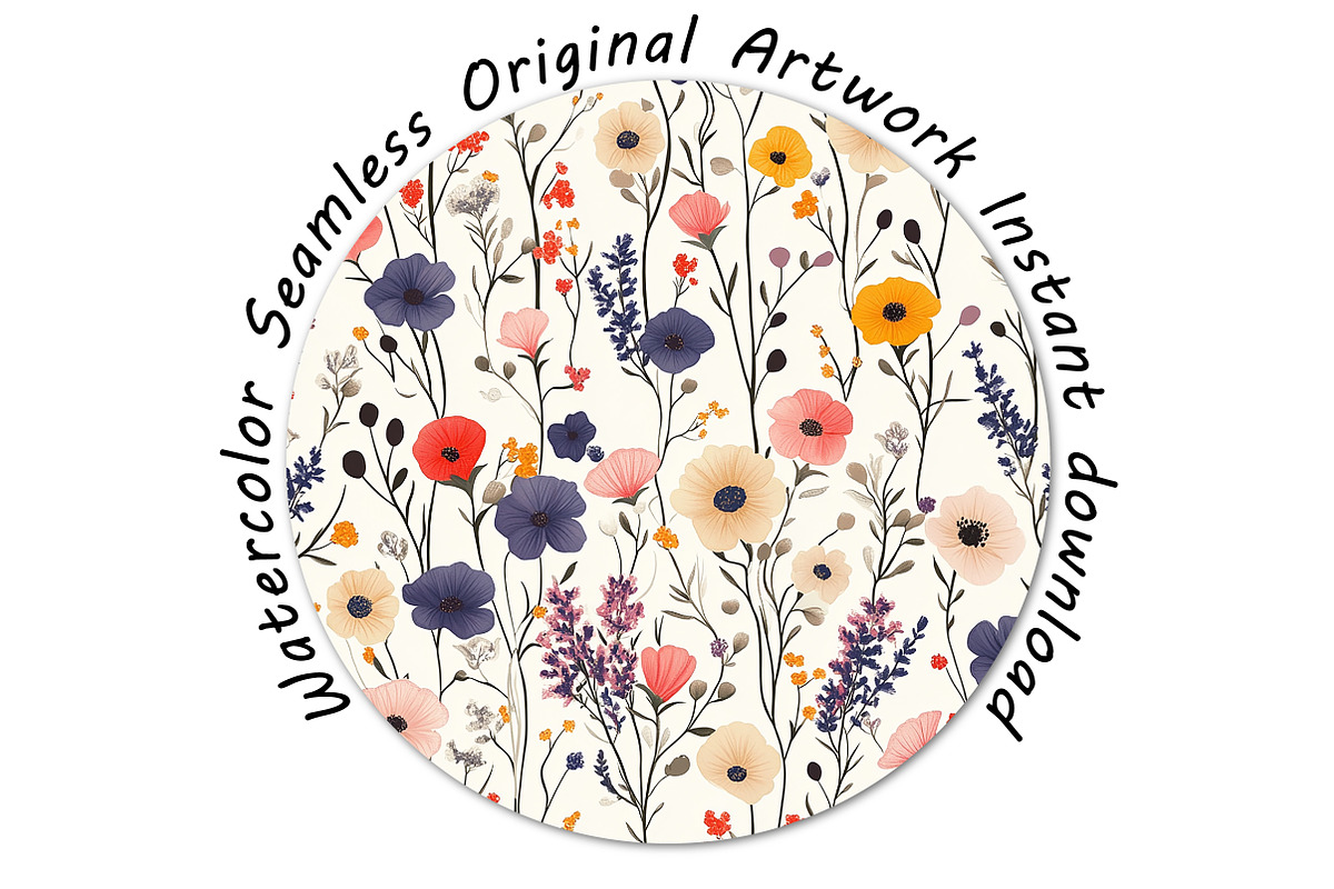 Wildflower Seamless Pattern, a Seasonal Illustration by Layerology (Photo 2 of 3)