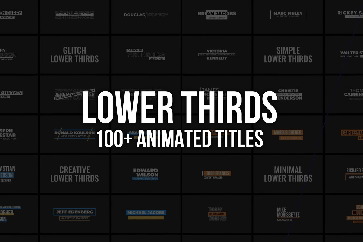 100+ Lower thirds | Animated titles, a Texture Graphic by Presets store (Photo 1 of 2)