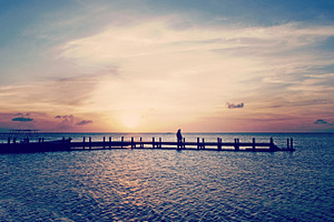 Romantic Sunset on the Beach