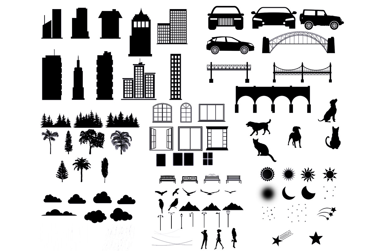 Cityscape Stamp Brushes Procreate, a Brush Add-On by aivos (Photo 9 of 9)