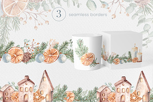 Christmas Advent Watercolor Cliparts