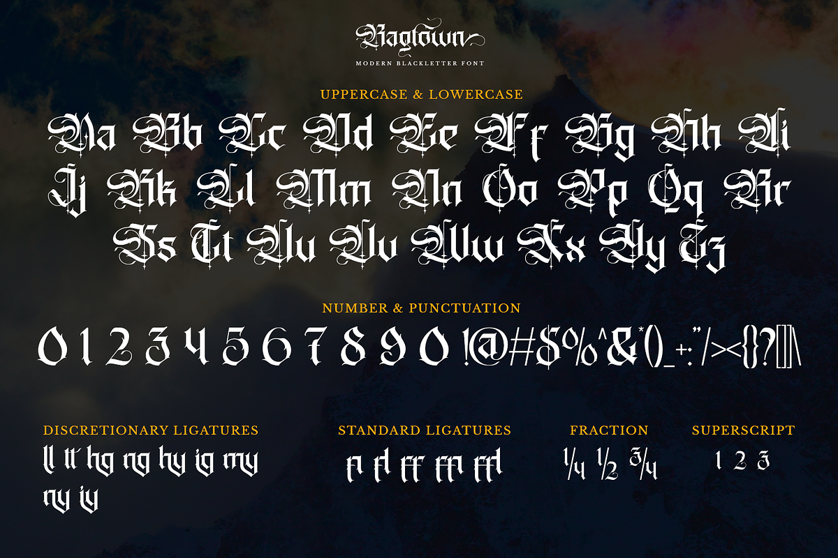 Ragtown - Modern Blackletter Font, a Blackletter Font by Pixesia Studio (Photo 11 of 12)