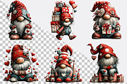 Whimsical Valentine Gnome Clipart, an Illustration by SVGArt (Thumbnail 2 of 7)