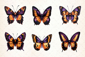 Watercolor Butterfly Clipart Bundle