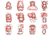 Watercolor Valentine Cute Yeti, a Graphic by CitraGraphics (Thumbnail 2 of 4)