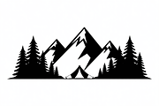 silhouette camping tent mountain, an Illustration by Amazin_art (Thumbnail 8 of 17)
