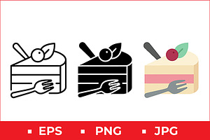 Cake Slice Vector Icon Graphic, a Solid Icon by Artonix