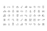 Restroom, Bathroom Vector Icon Set, an Outline Icon by Tettygreen (Thumbnail 1 of 2)