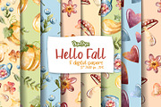 Fall Watercolor Digital Papers, a Pattern Graphic by PlumPlumGraphics (Thumbnail 1 of 3)