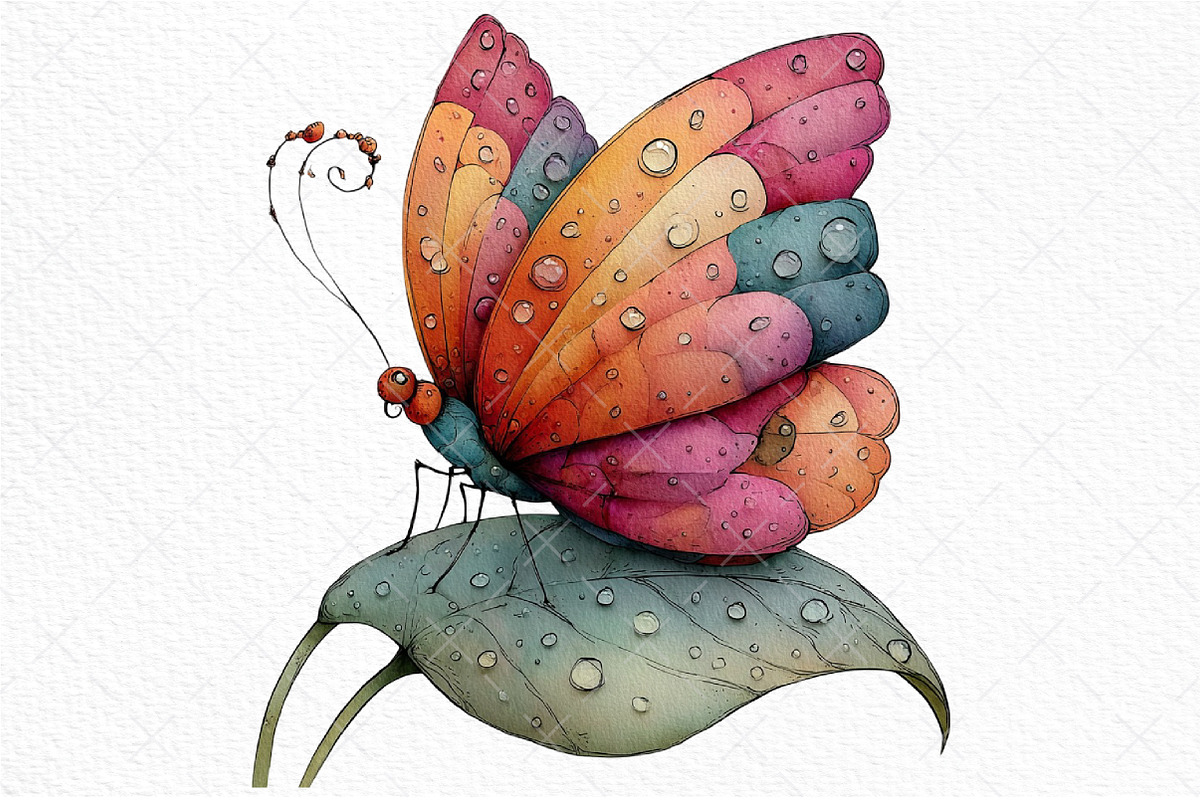 Whimsical Spring Butterfly Clipart, an Illustration by Craft Nest (Photo 9 of 11)