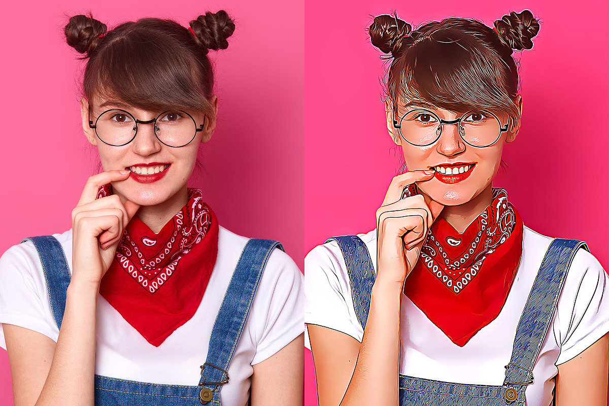 Cartoonize Photoshop Action, an Action Add-On by CraftingStudio (Photo 2 of 5)