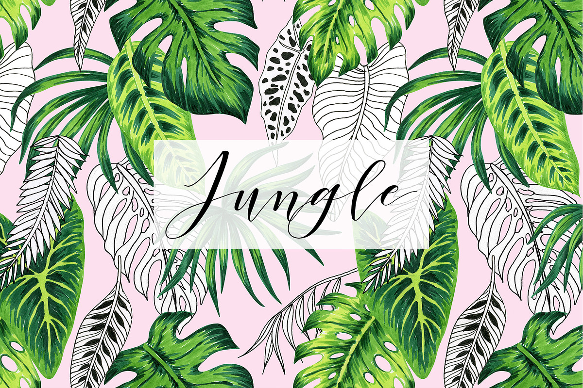 Jungle. Marker seamless patterns., a Pattern Graphic by Anyuka (Photo 5 of 7)