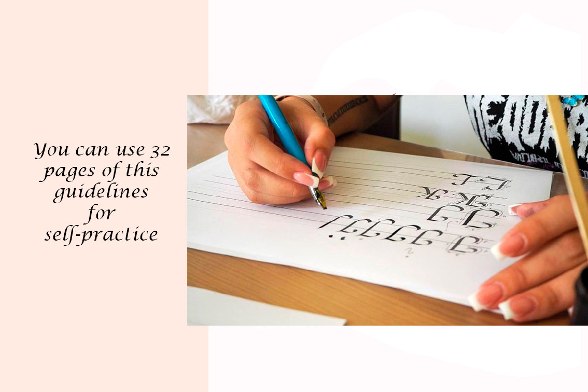 Italic calligraphy Guidelines, a Brochure Template by Line and Bloom (Photo 3 of 8)