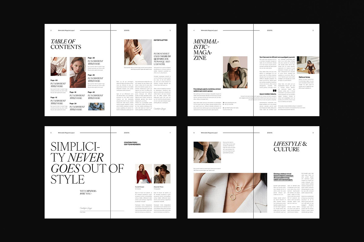 Minimalistic Magazine Template, a Magazine Template by DesignCrest (Photo 3 of 18)