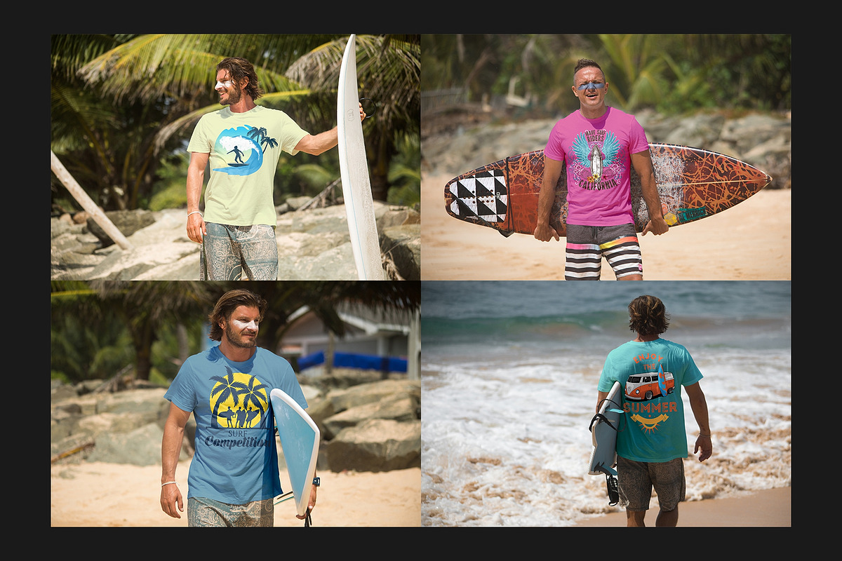 Surfers T-Shirt Mock-Up Set, a Shirt Mockup by Freeman Studio (Photo 10 of 16)
