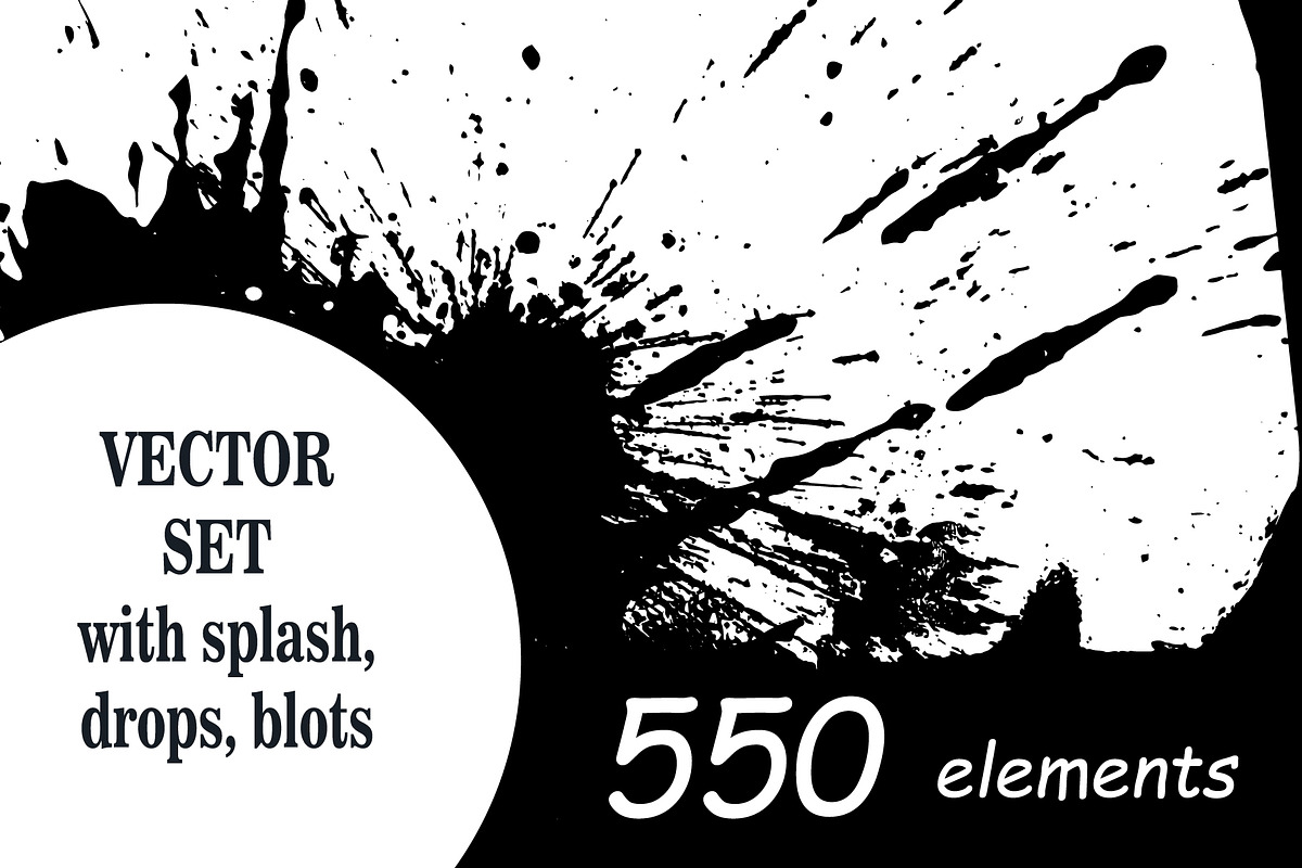 Big vector set of painted blots, a Texture Graphic by Valentain_Jevee (Photo 1 of 31)