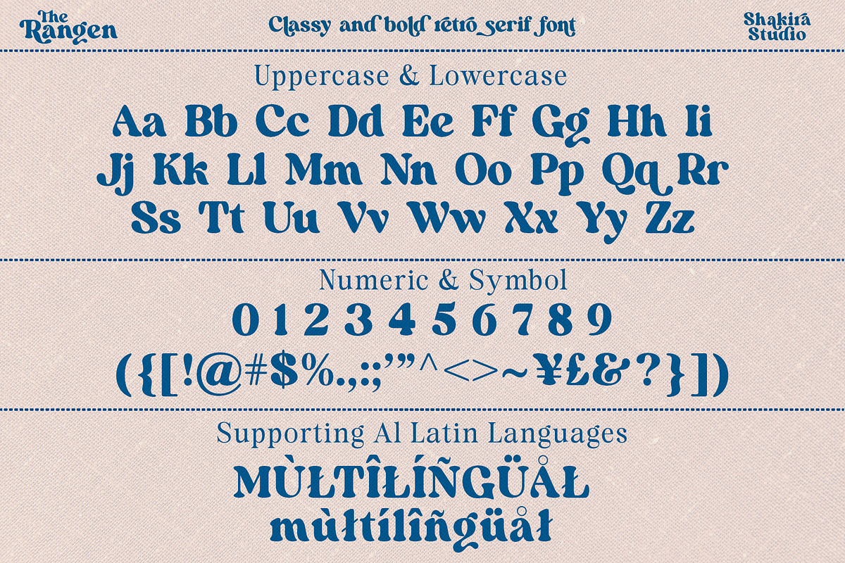 Rangen - Modern Retro Serif, a Serif Font by Shakira Studio (Photo 13 of 15)