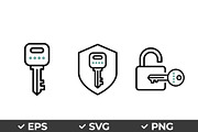 Key Security Access Vector Icon Set, an Object Graphic by Artonix (Thumbnail 1 of 3)