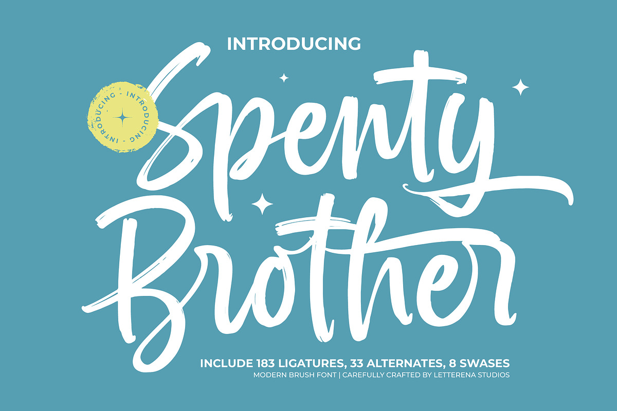 Spenty Brother Modern Brush Font, a Script Font by Letterena Studios Script (Photo 1 of 20)