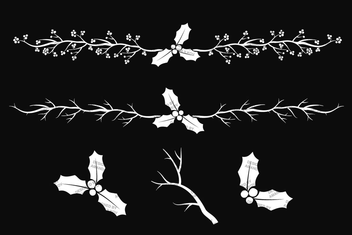 Chalkboard Holly Vectors & Paper, an Illustration by Amanda Ilkov (Photo 4 of 5)