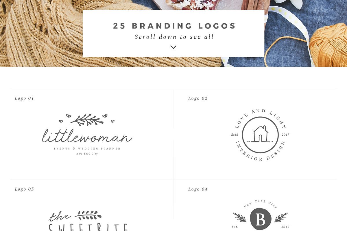 25 Delicate Feminine Logos - Vol 2, a Branding & Logo Template by Davide Bassu (Photo 3 of 6)