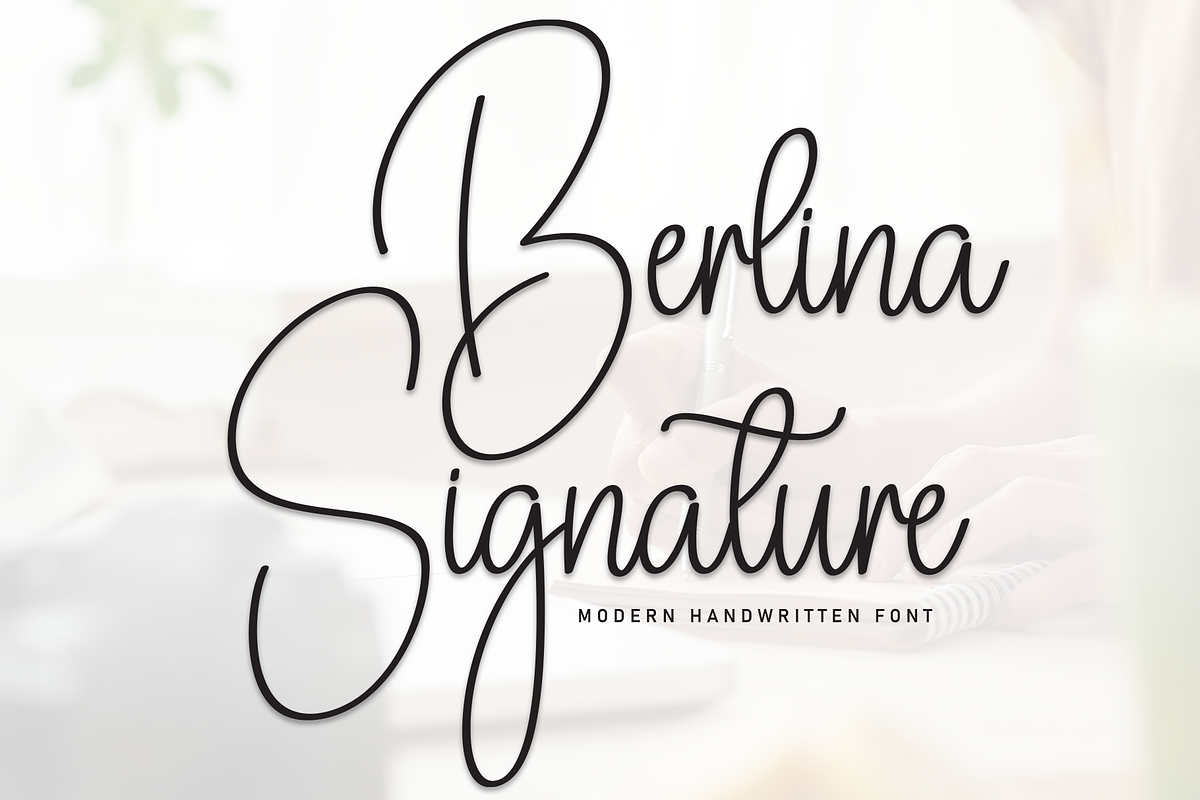 Berlina Signature | Script Font, a Handwritten Font by Scratchones (Photo 1 of 8)