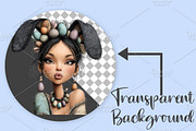 Whimsical Easter Girls Clipart PNG, an Illustration by Canvas Craft (Thumbnail 2 of 7)