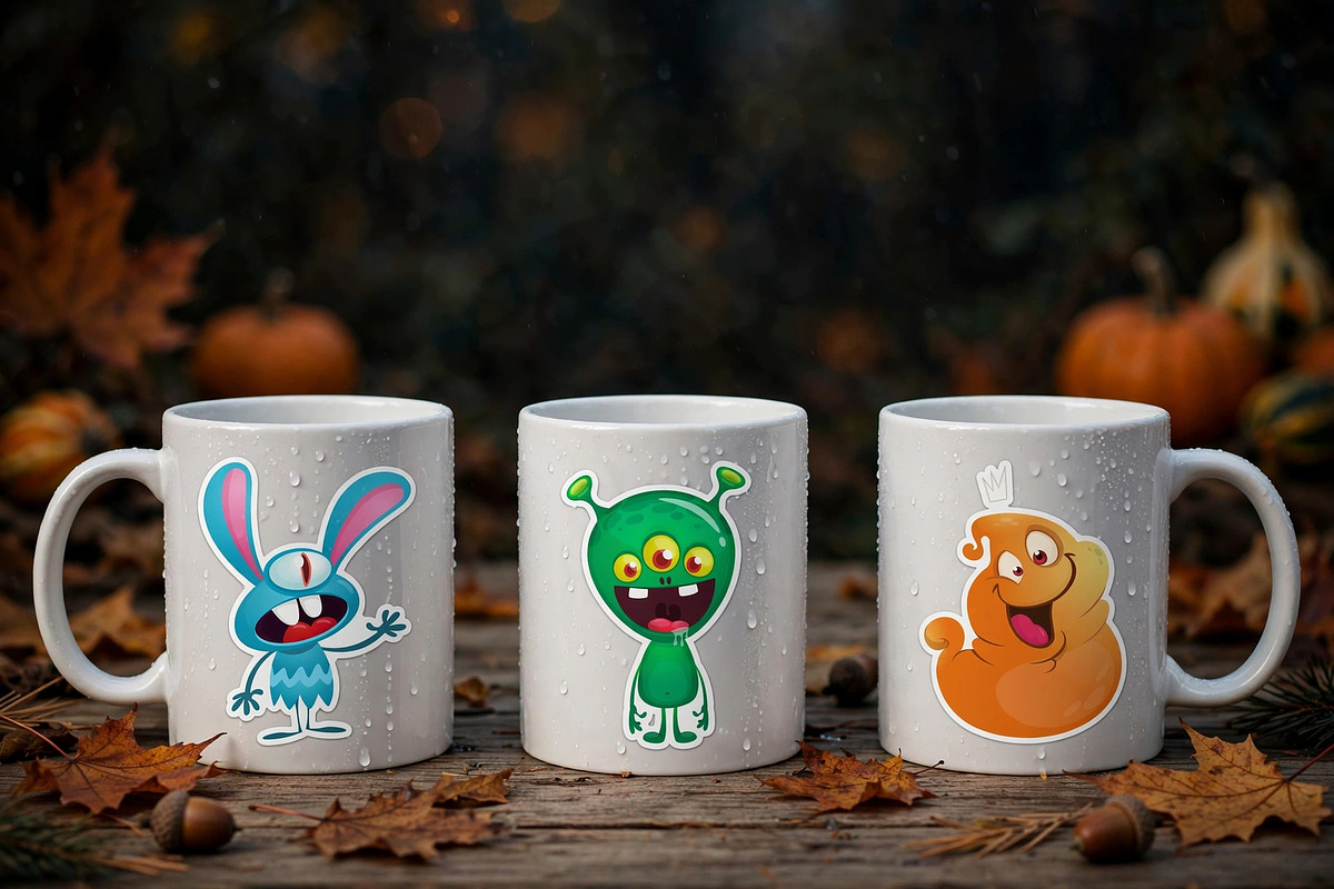 Fruity Frights - 6 Cute Monsters, a Decorative Illustration by D R A W K M A N (Photo 4 of 8)