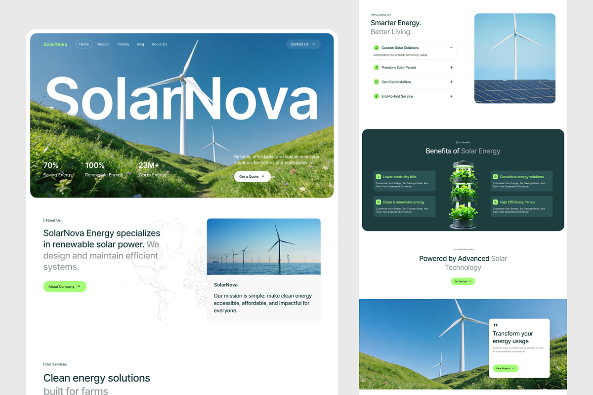 Solar Energy Website, an UI Kit Template by Ahmed Rubel (Photo 3 of 5)