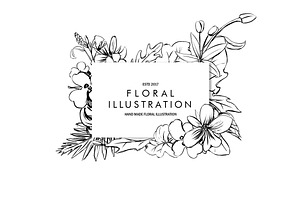 Sketchy Ink Floral Illustration