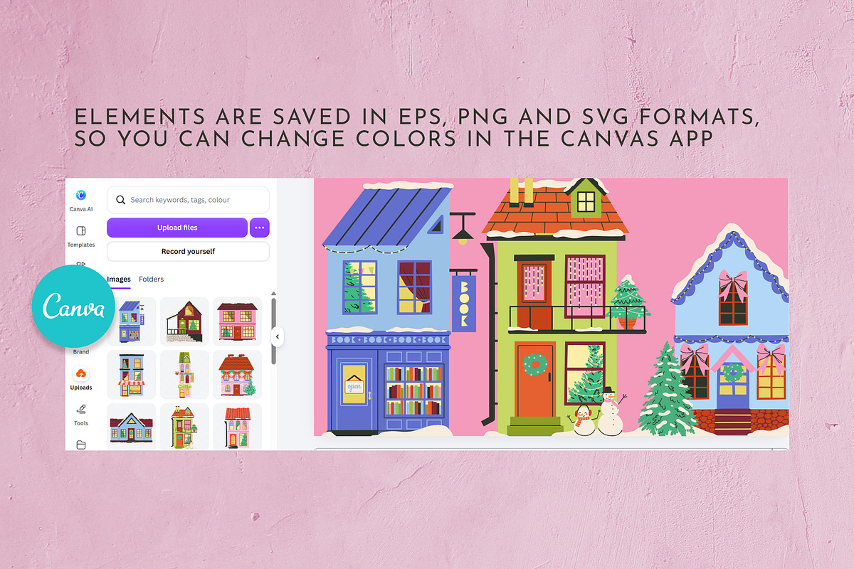 CHRISTMAS TOWN: clipart, a Seasonal Illustration by Elliko shop (Photo 5 of 6)