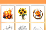 50 Thanksgiving Coloring Pages, an Object Illustration by Daffodil Dream Studio (Thumbnail 4 of 13)