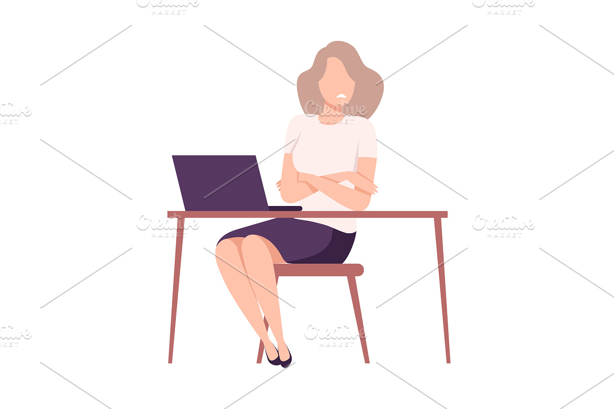 Shocked Female Office Character, a Person Illustration by TopVectors