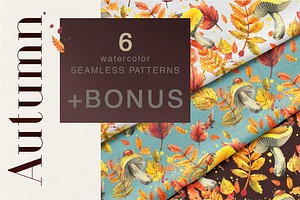Autumn Watercolor Patterns Mini Set, an Illustration by NATASHA CHU