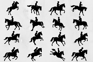 Equestrian Silhouette SVG #2, a Sport Illustration by newminddesign