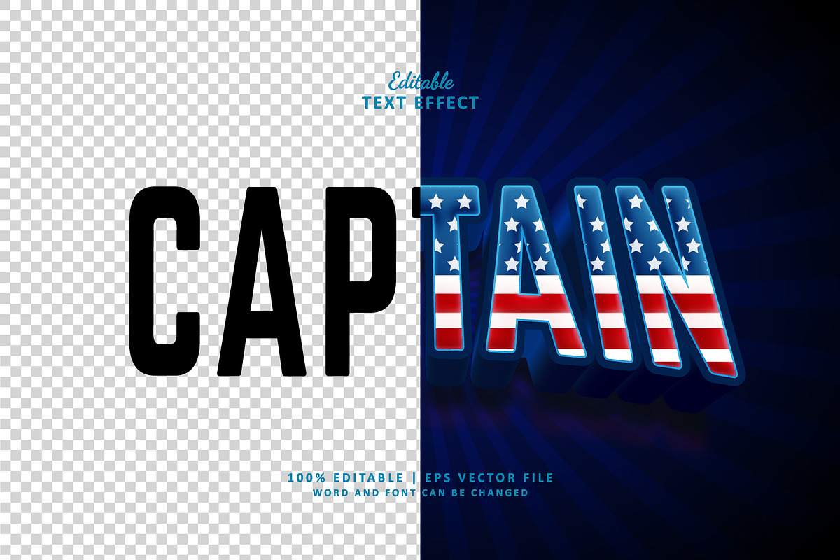 Text Effect Captain, a Layer Style Add-On by Navy Graphic (Photo 2 of 2)