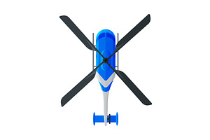Flying Blue Helicopter, View from, a Transportation Illustration by TopVectors